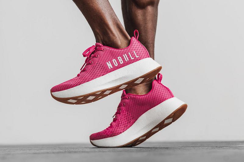 Nobull Magenta Runner+ Men's Running Shoes White | USA D1181F
